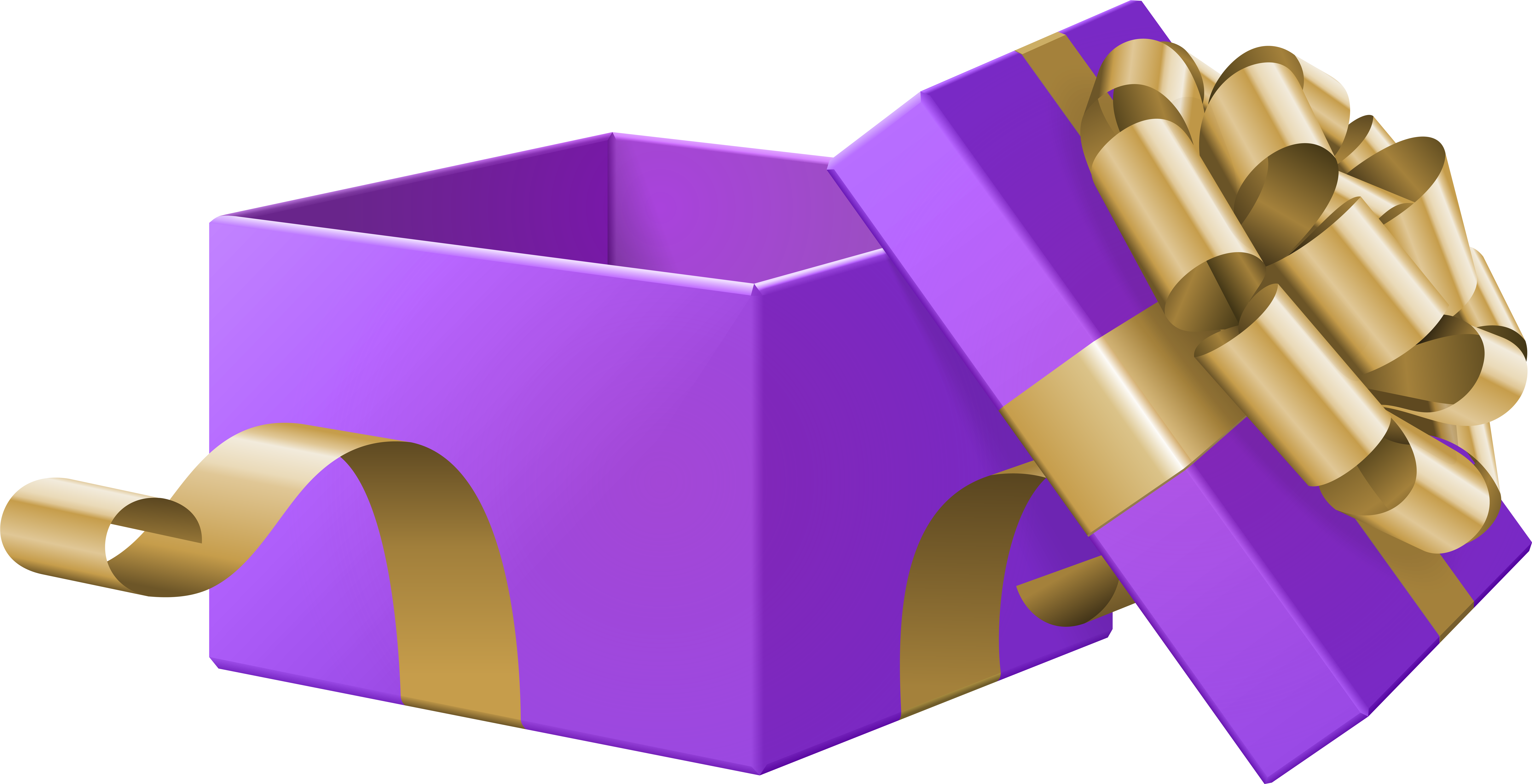 Open Gift Box Purple Transparent Clip Art Image Gallery - Christmas Gift Box Open - Png Download (8000x4132), Png Download