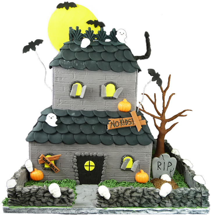Halloween Haunted House - Cake Decorating Clipart (800x769), Png Download