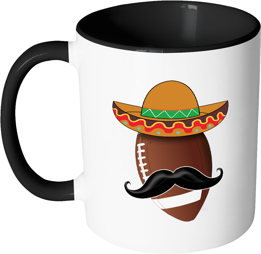 Funny Football Mustache Mexican Sports - Cunt Mugs Clipart (1024x1024), Png Download