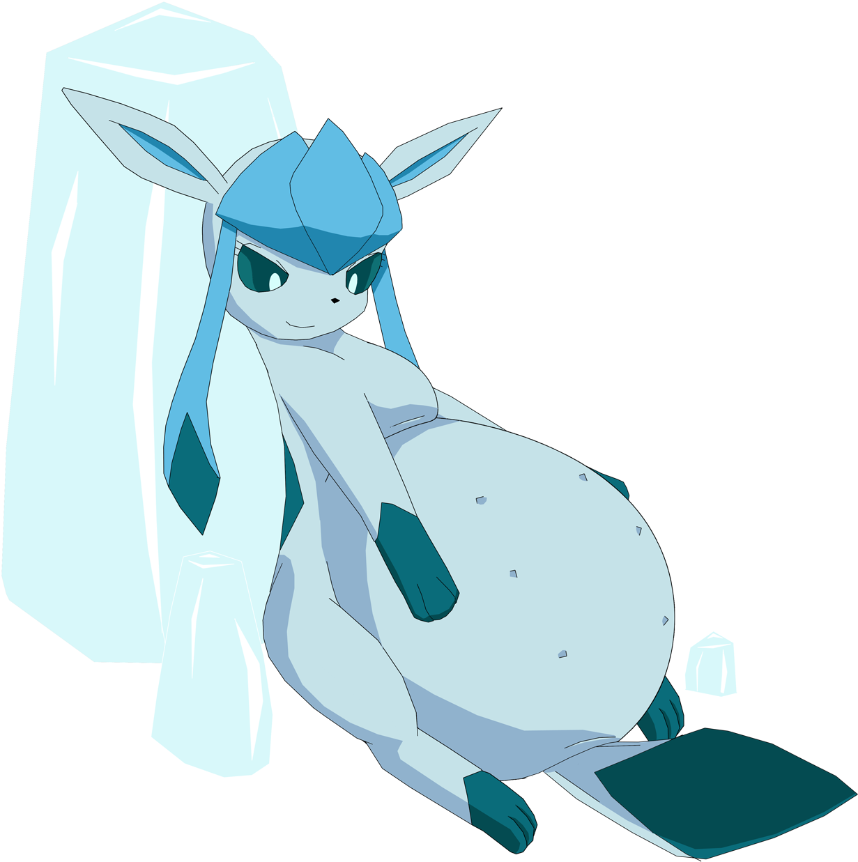 Lost Art Of The Pokemon Glaceon Pregnant - Pokemon Glaceon Pregnant Clipart (1231x1237), Png Download