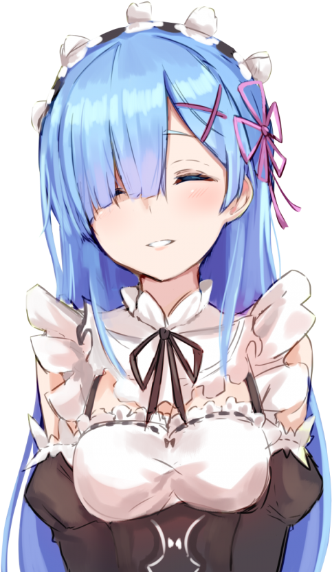 Re Zero Long Haired Rem Clipart (700x884), Png Download