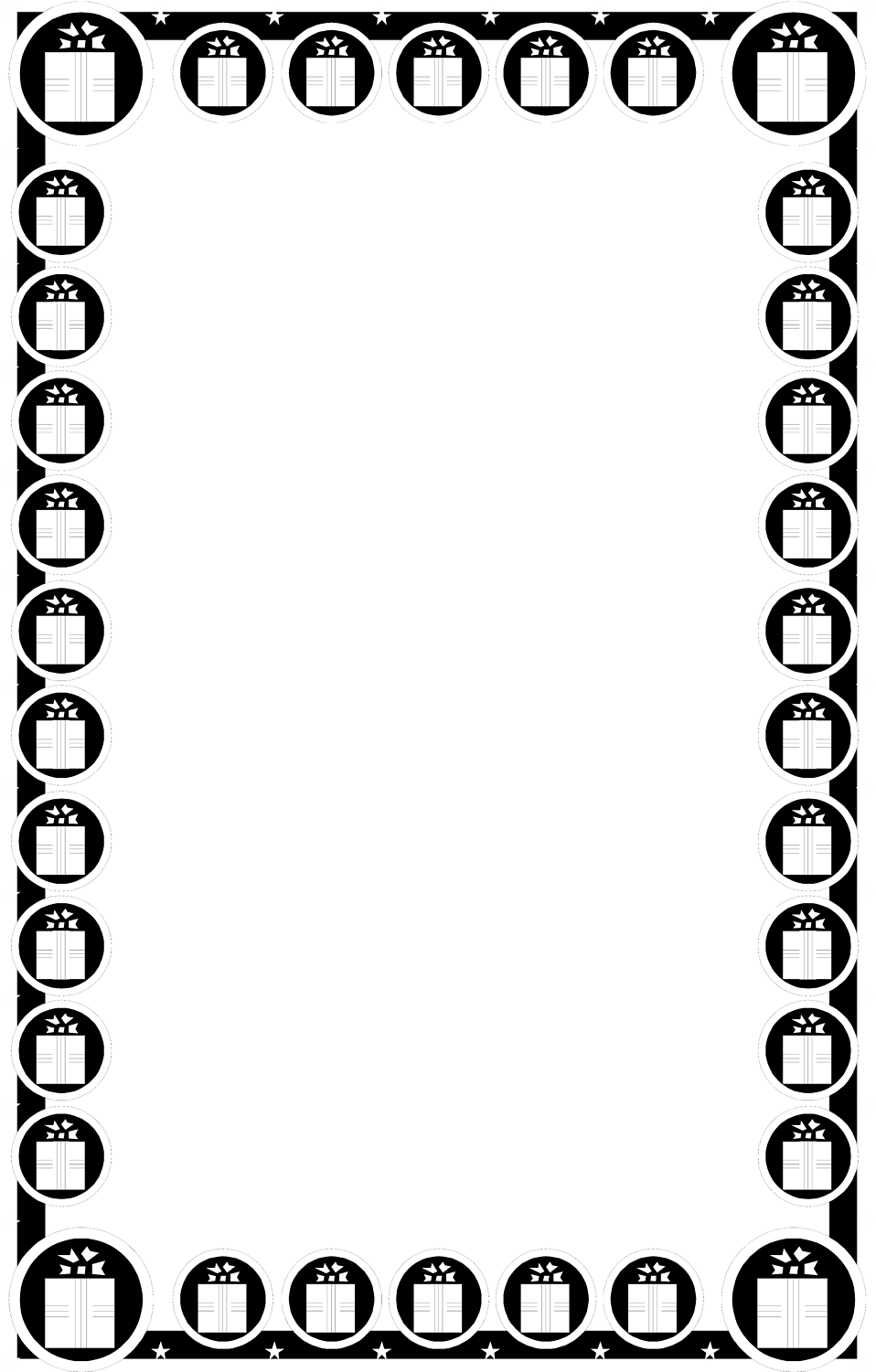 Christmas Clipart Black And White Borders - Black And White Border Design - Png Download (958x1501), Png Download