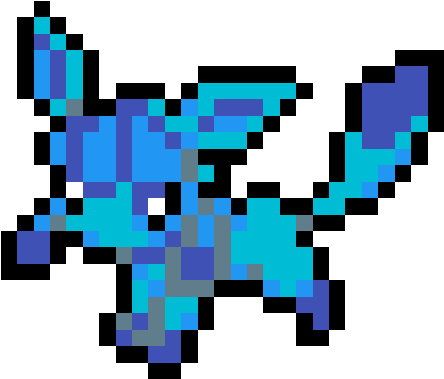 Glaceon - Pixel Art Minion Super Hero Clipart (1200x1200), Png Download
