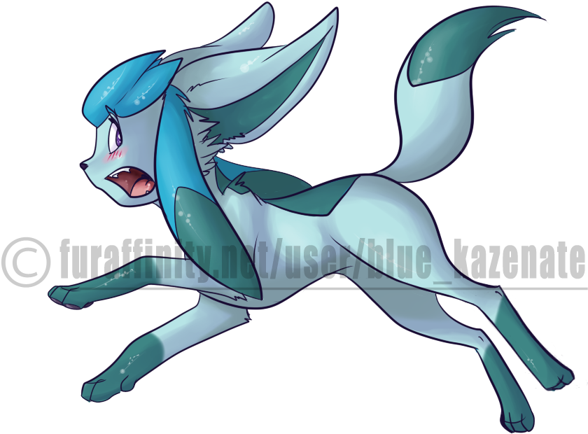 Ice Tea The Glaceon Feral Form - Cartoon Clipart (1000x1000), Png Download