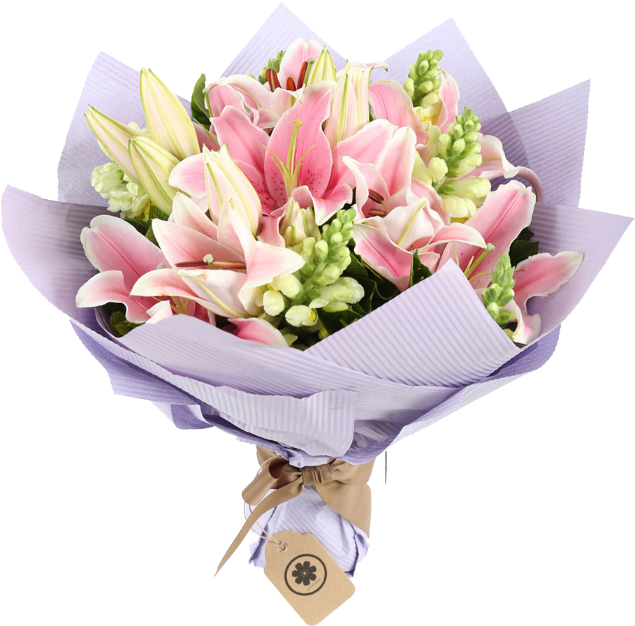 Lily Flowers Bouquet - Birthday Flowers To A Friend Clipart (952x1024), Png Download