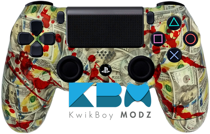 Blood Money Custom Ps4 Controller - Ps4 Controllers Custom Clipart (728x473), Png Download