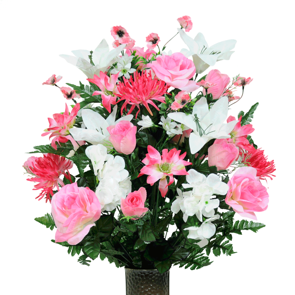 Pink And White Flower Arrangements Png Clipart (1000x1000), Png Download