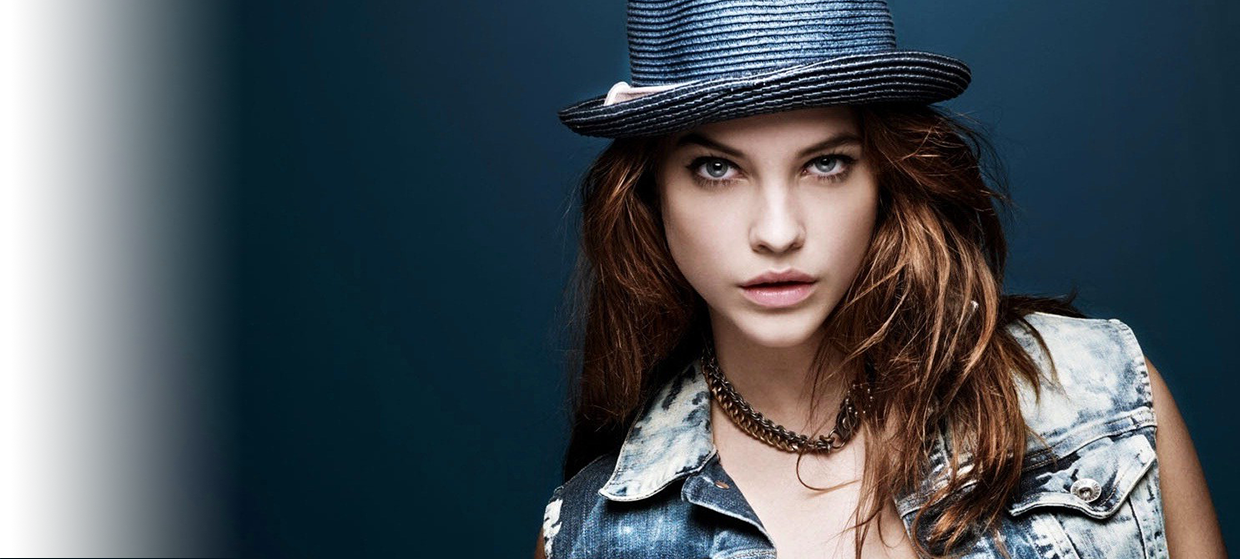 Barbara Palvin Wearing Cool Hat Wallpaper - Girl Clipart (1240x559), Png Download