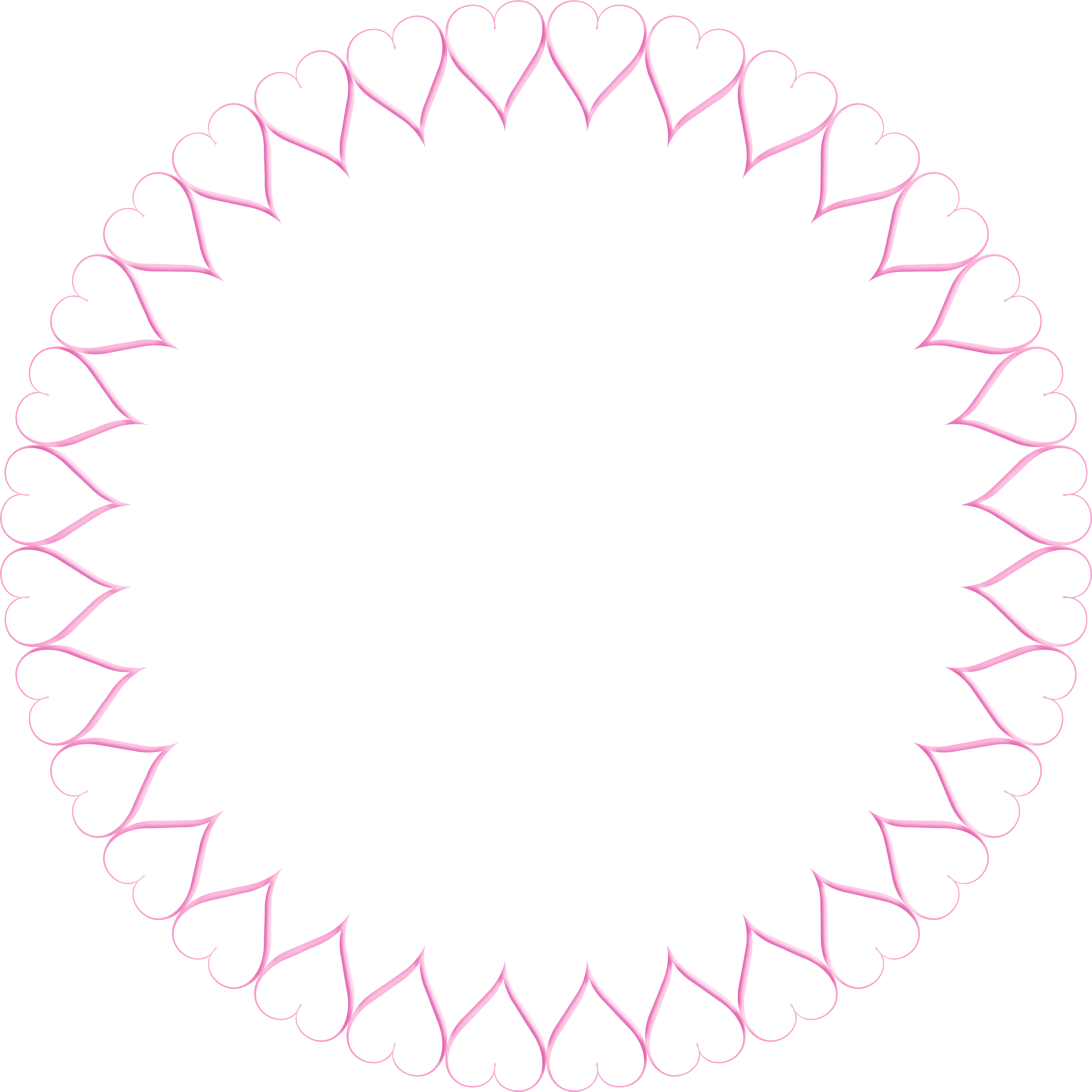 Pink Round Heart Border Transparent Clip Art Image - Png Download (8000x8000), Png Download