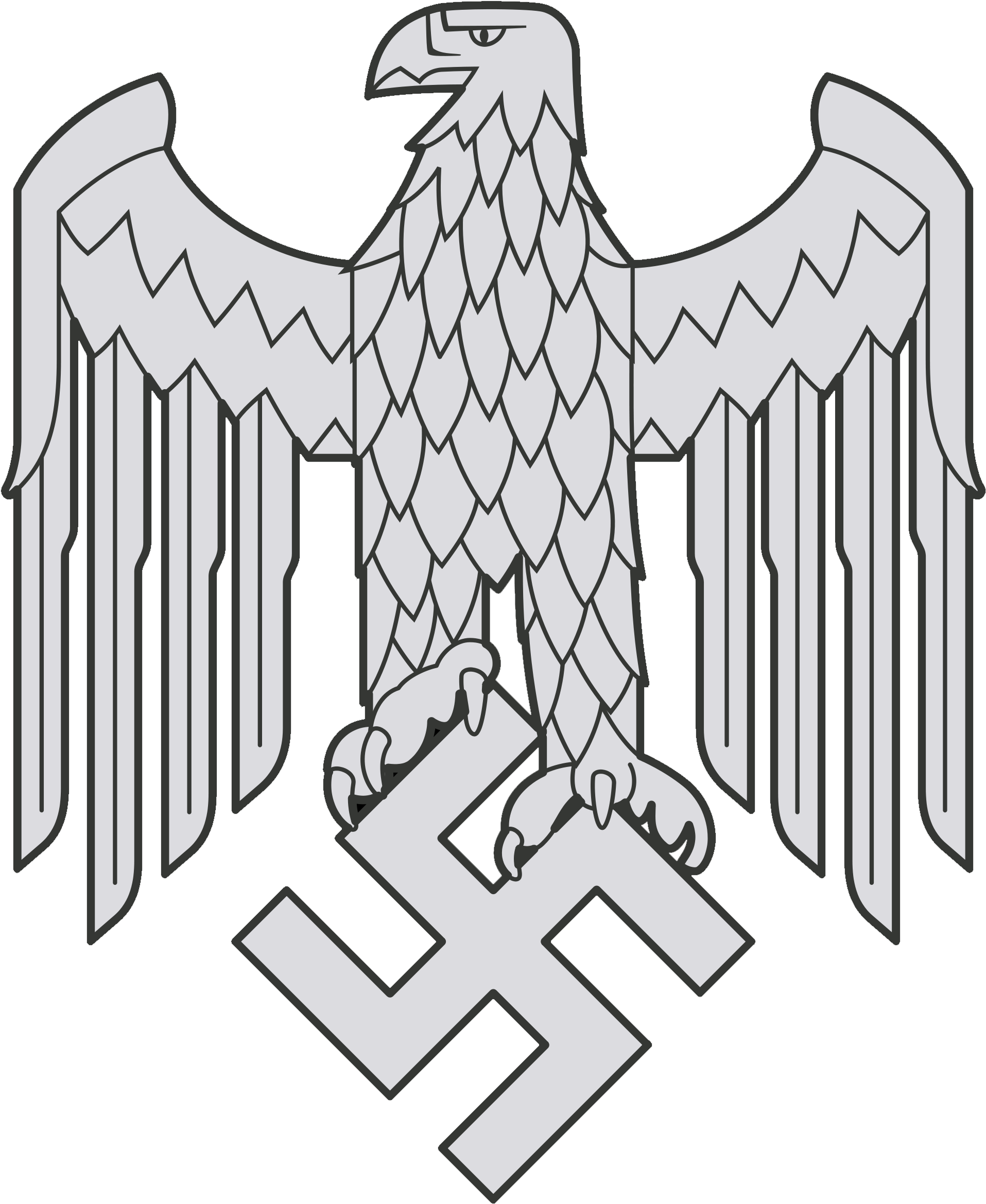 29666201607290807073 National Eagles - Ww2 German Eagle Decal Clipart (2000x2500), Png Download