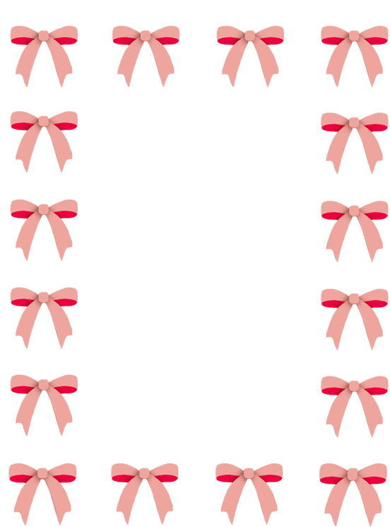 Free Printable Baby Stationery, Free Baby Stationary - Bow Borders Clipart (586x768), Png Download