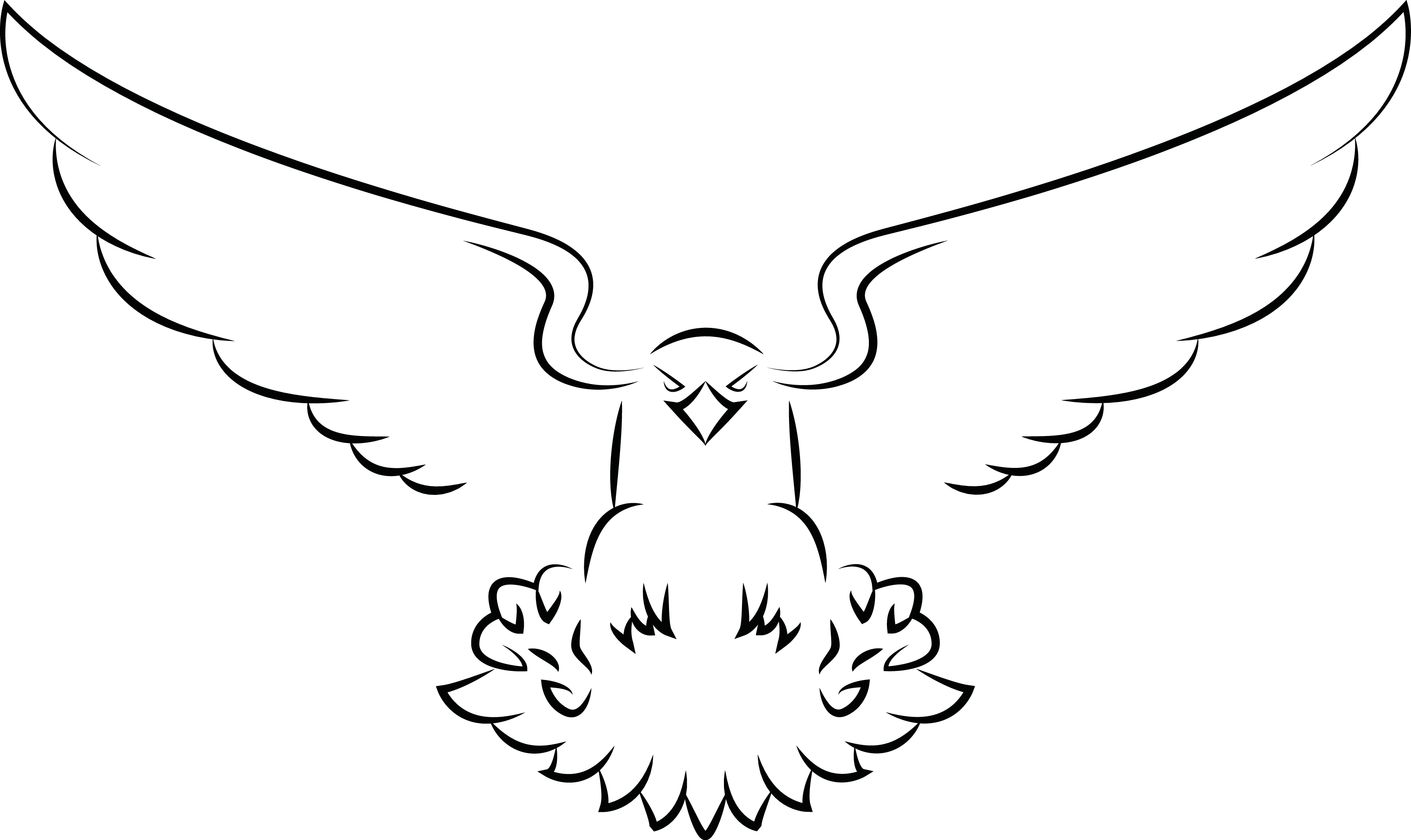 3446 X 2052 23 - Simple Drawings Of An Eagle Clipart (3446x2052), Png Download