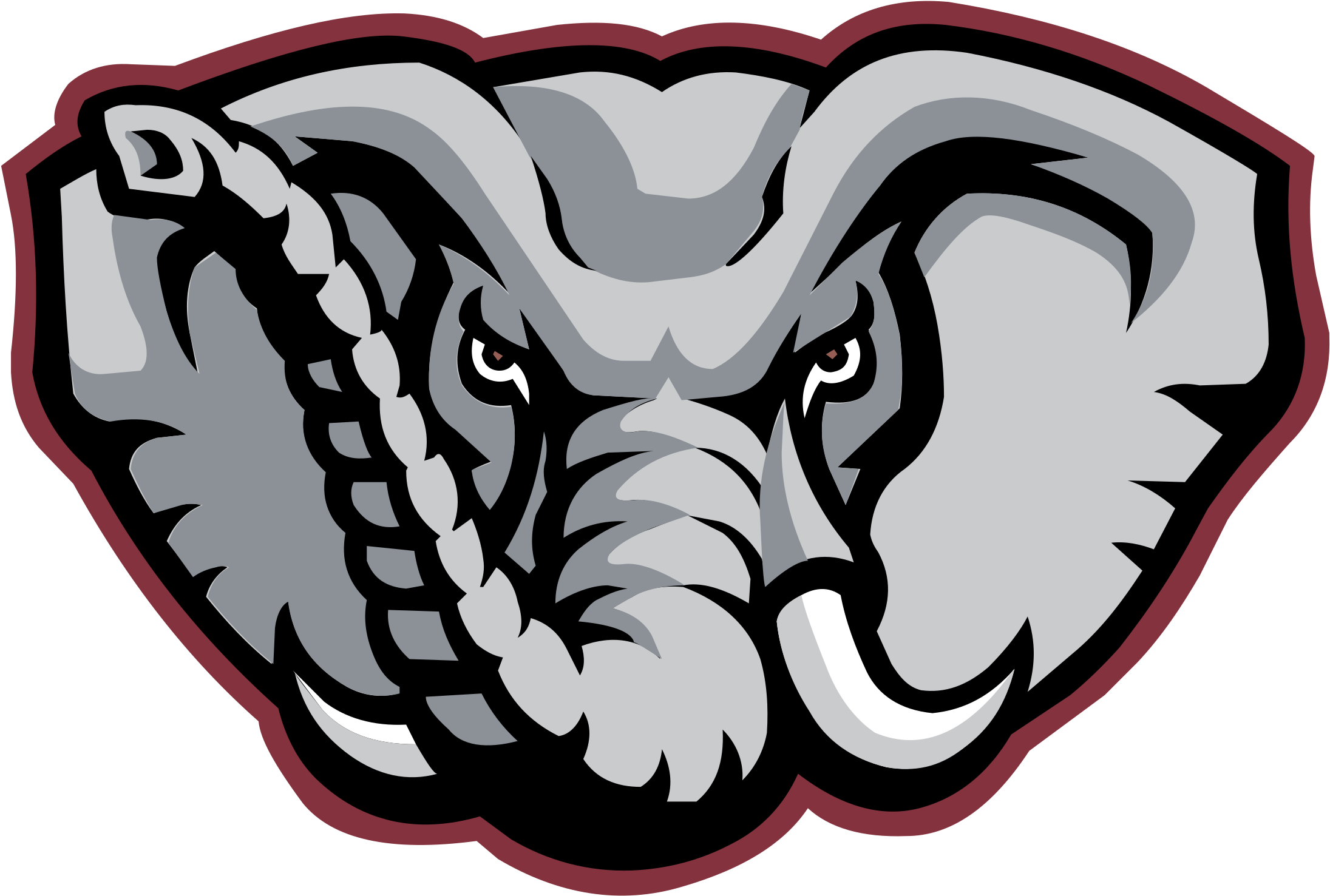 Alabama Crimson Tide Logo Png Transparent - Alabama Crimson Tide Elephant Clipart (2400x2400), Png Download