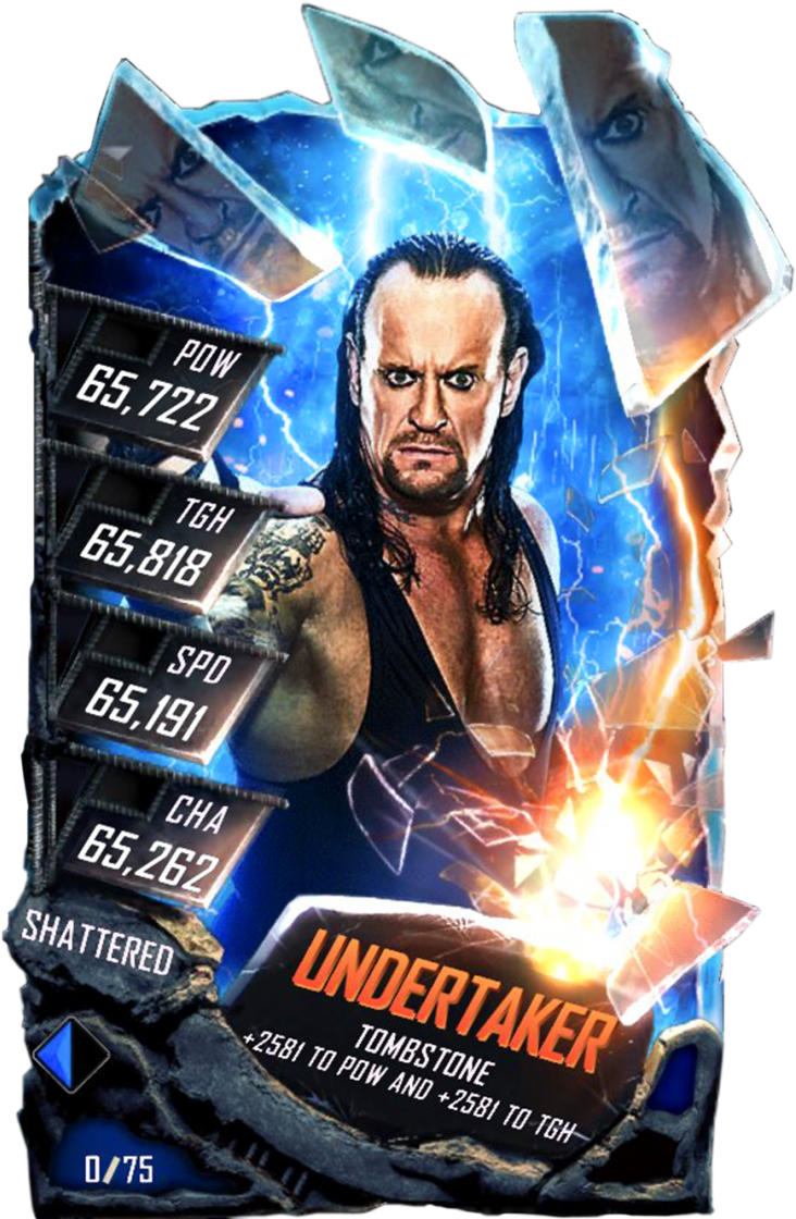 Undertaker S5 24 Shattered - Wwe Supercard Shattered Pro Clipart (733x1158), Png Download