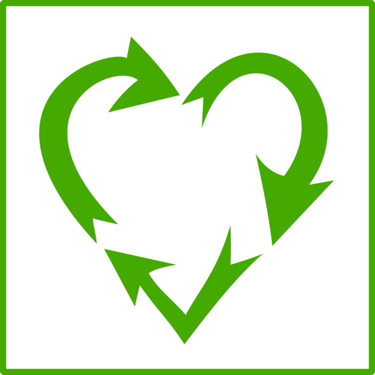 Recycling Symbol Logo Reuse - Recycling Heart Clipart (750x750), Png Download