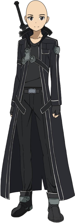 Making Your Favorite Characters Bald - Sword Art Online Kirito Full Body Drawing Clipart (461x941), Png Download