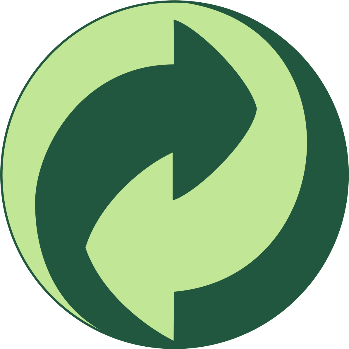 Green Recycle Symbol - Green Dot Recycling Symbol Clipart (1200x1200), Png Download
