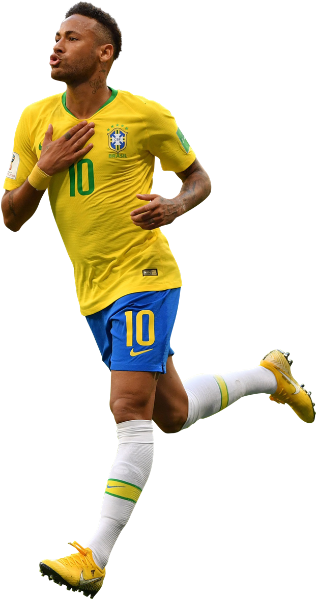 Neymar Football Brazil 2018 Png - Neymar Brasil 2018 Png Clipart (644x1200), Png Download