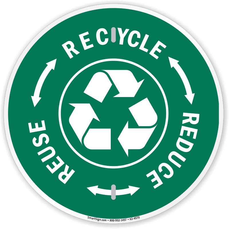 Recycle Reuse Reduce Sign - Recycle Green Circle Png Clipart (800x800), Png Download
