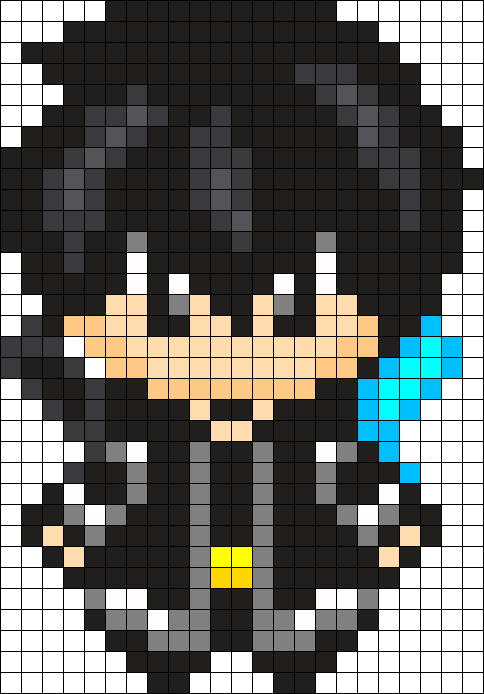 Kirito Sword Art Online Perler Bead Pattern / Bead - Anime Pixel Art Grid Clipart (484x694), Png Download