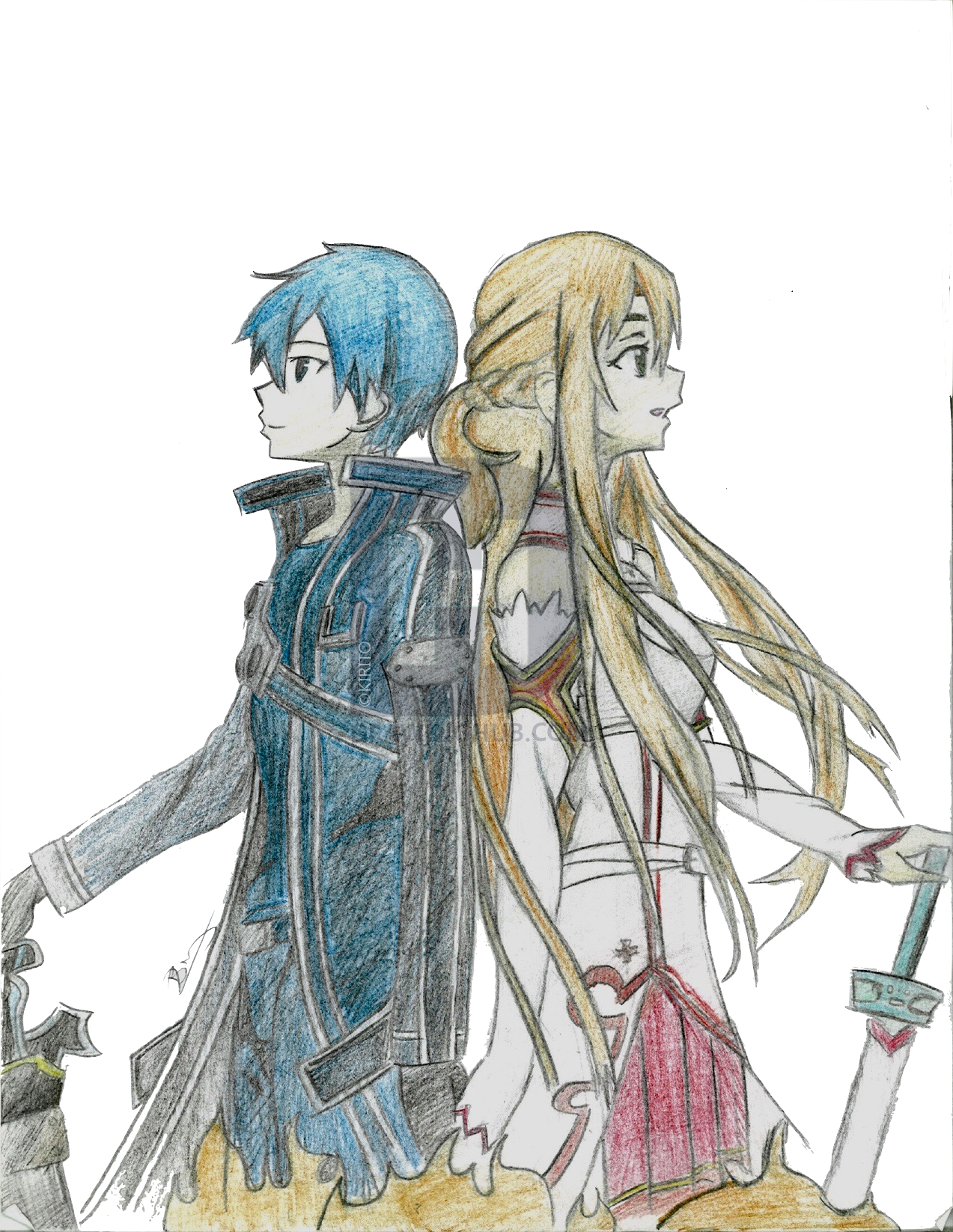 Sword Art Online - Cartoon Clipart (1273x1646), Png Download