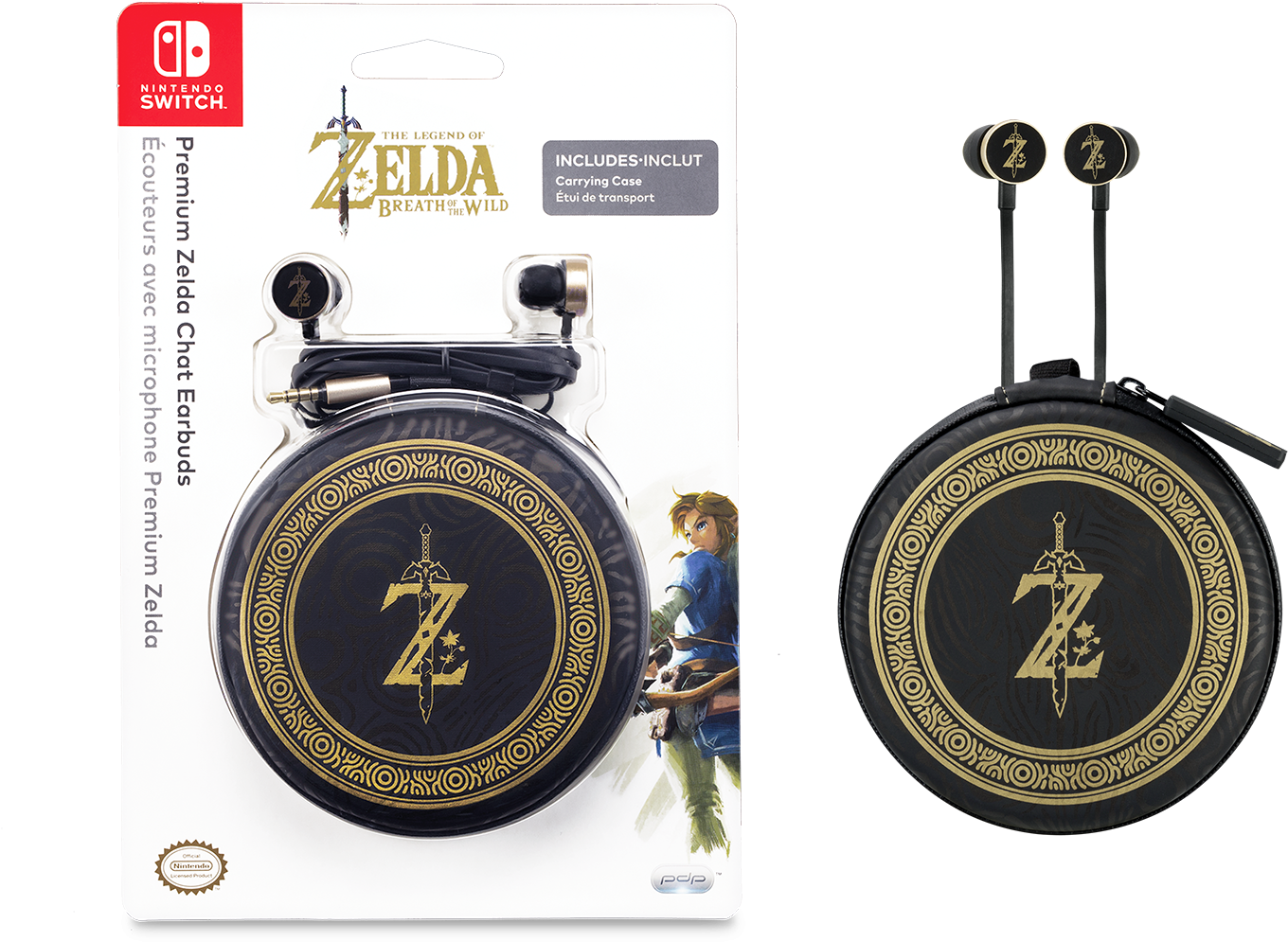Pdp Nintendo Switch Premium Zelda Breath Of The Wild - Premium Zelda Chat Earbuds Clipart (1500x1500), Png Download