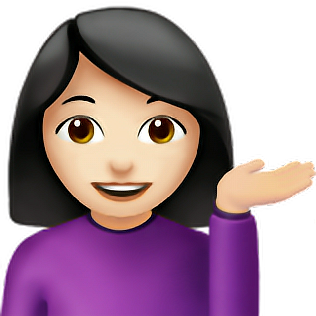 Girl Emoji Iphone Iphoneemoji Emoticon - Woman Tipping Hand Emoji Clipart (640x640), Png Download