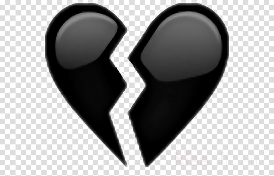 Black Broken Heart Emoji Clipart Emoji Broken Heart - Png Iphone Emoji Heart Transparent Png (900x580), Png Download