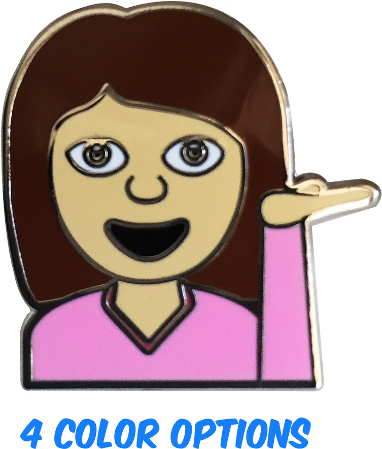 Hey Girl Emoji Pin Clipart (753x886), Png Download