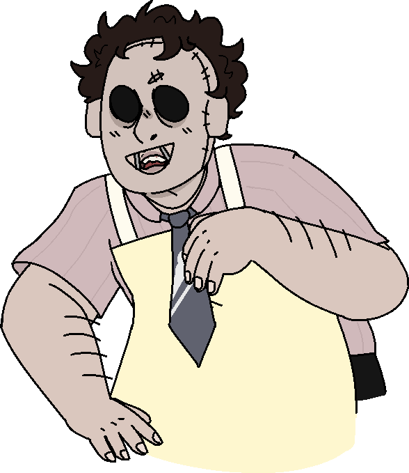 A Kinda Old Leatherface From When I Was Doodling Poses,, - Cartoon Clipart (588x679), Png Download
