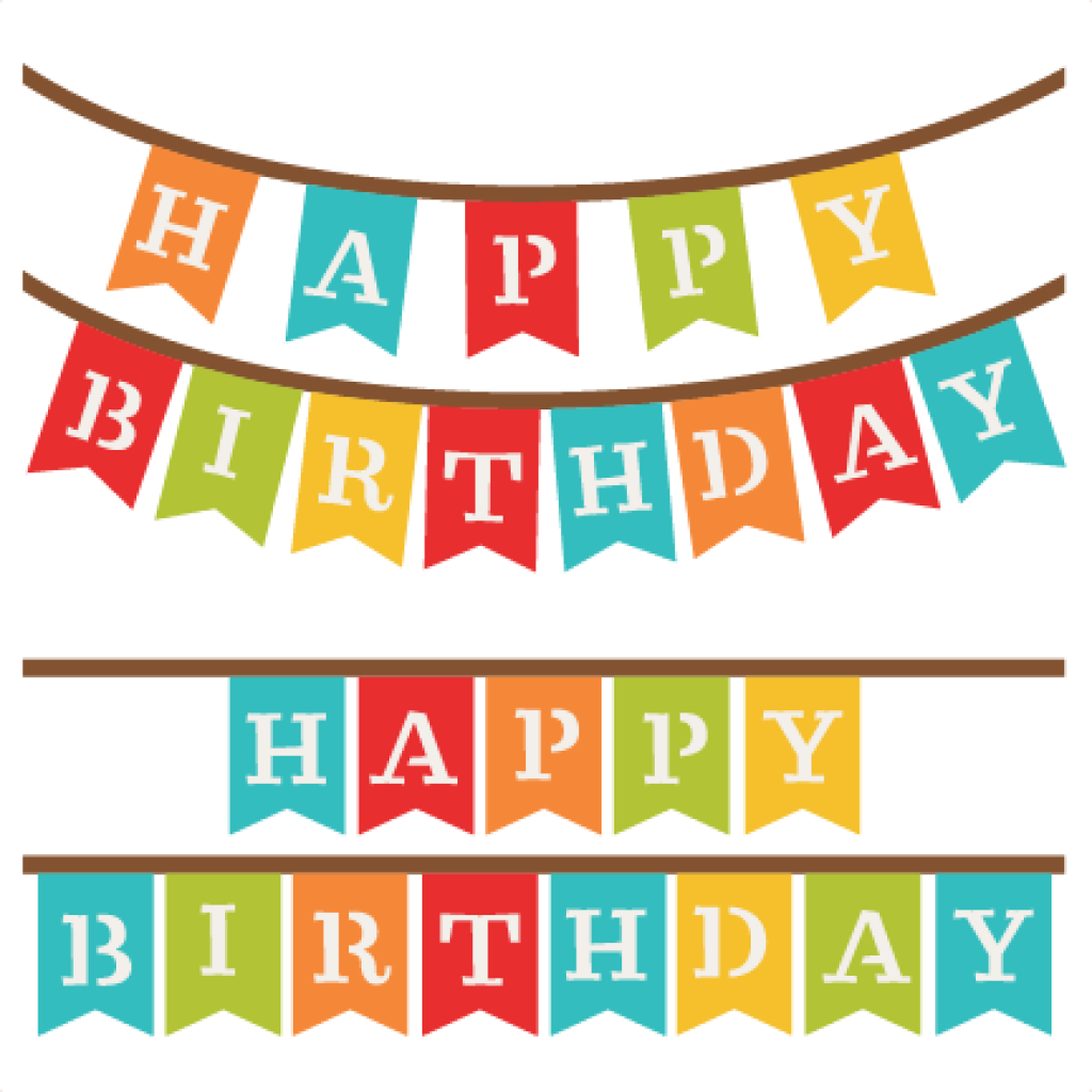 Happy Birthday Banner Clip Art Birthday Banner Clipart - Happy Birthday Banner Svg - Png Download (1024x1024), Png Download