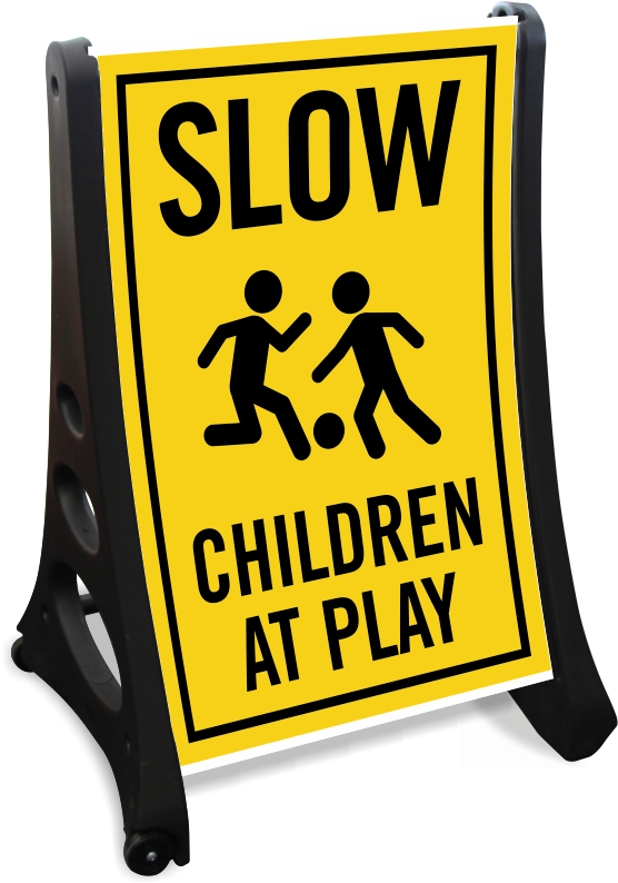 Children Playing Football Sidewalk Sign Kit - Sign Clipart (800x800), Png Download