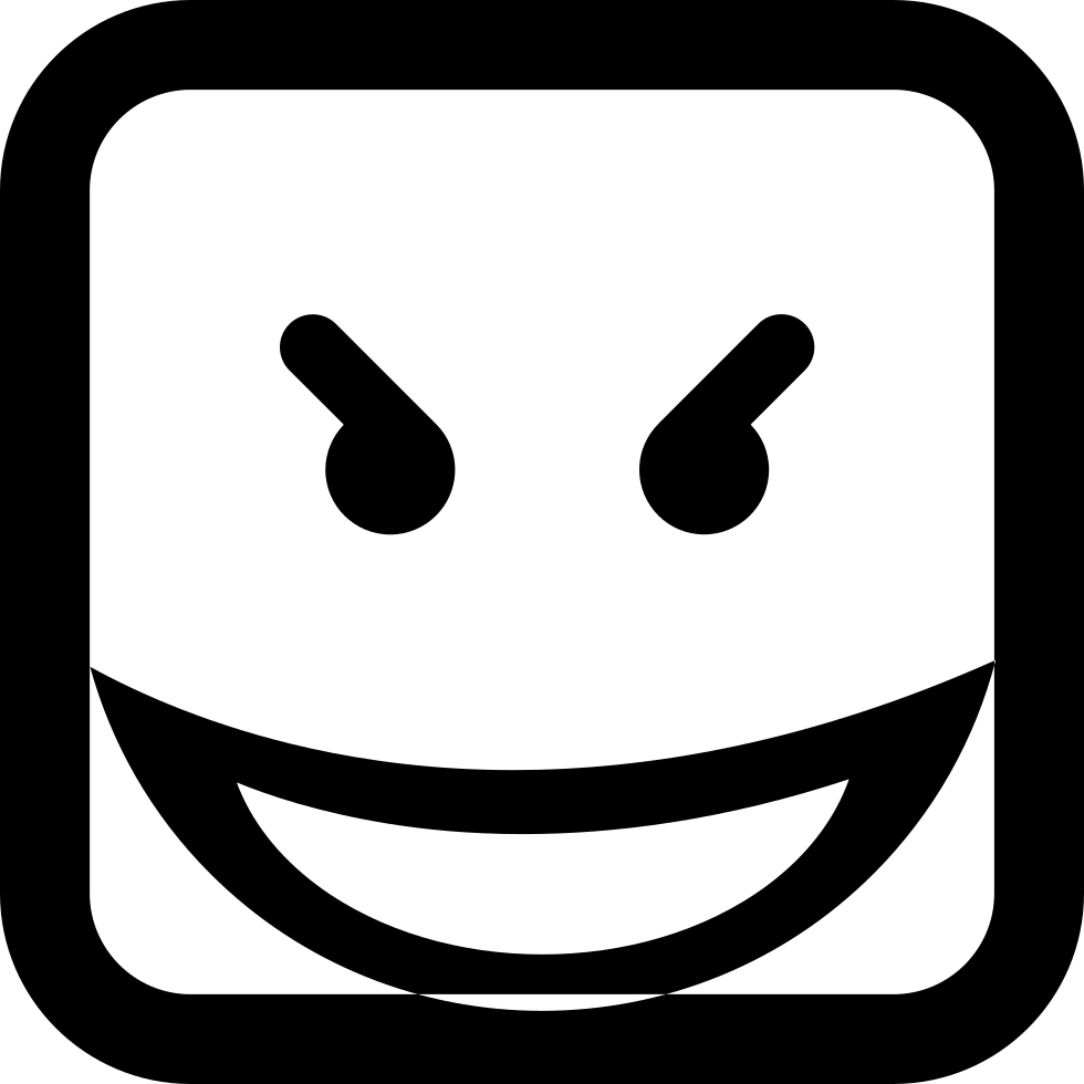 Evil Smile Square Emoticon Face Comments - Evil Square Clipart (980x980), Png Download