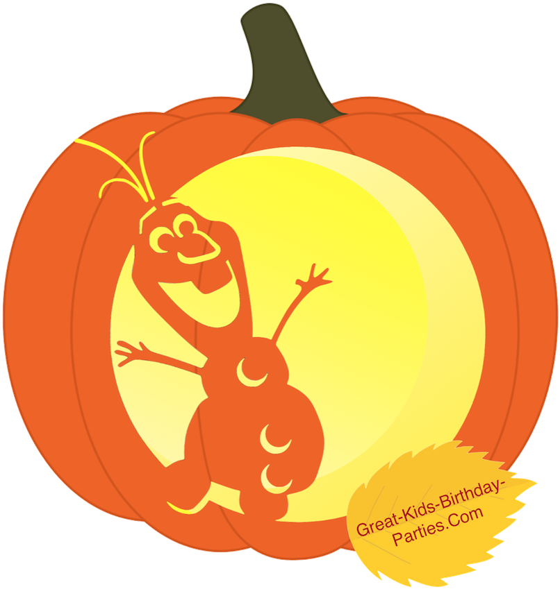 Pumpkin Stencils-fun Halloween Pumpkin Stencils For - Olaf Pumpkin Carving Ideas Clipart (900x921), Png Download