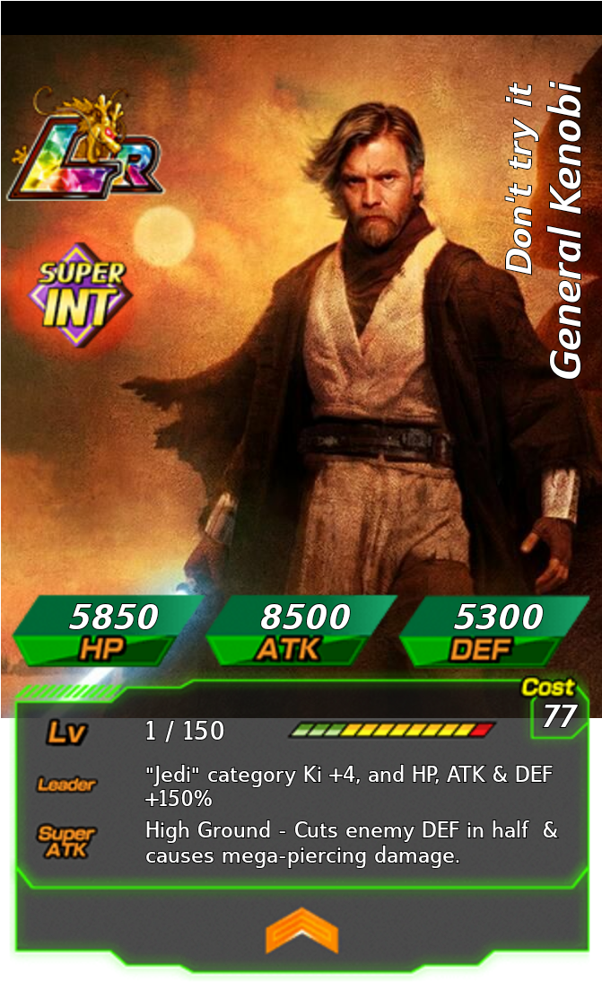 If Obi Wan Kenobi Was In Dokkan - Star Wars Fan Art Obi Wan Clipart (874x1105), Png Download