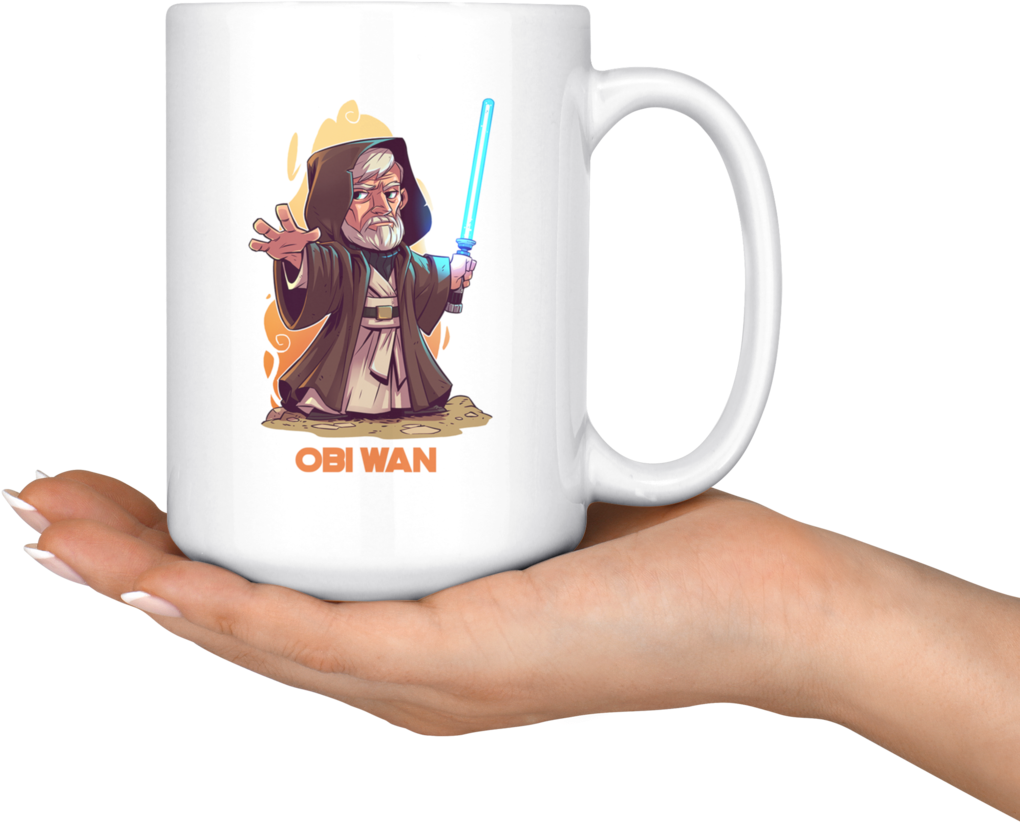 Obi Wan Chibi Mug Star Wars - Mug Clipart (1024x1024), Png Download