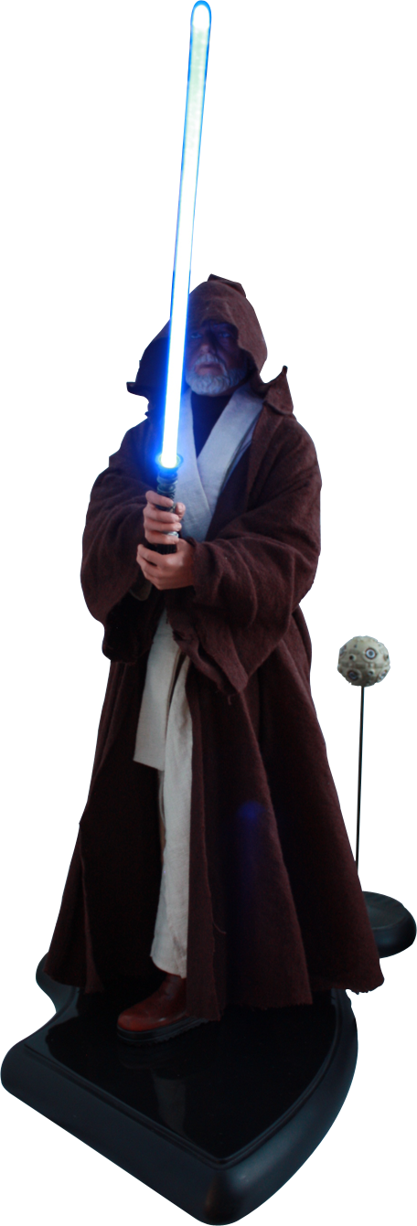 Star Wars Obi Wan Kenobi Lightsaber - Cape Clipart (456x1341), Png Download