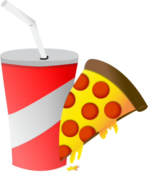 Drink & Pizza Clipart (640x640), Png Download