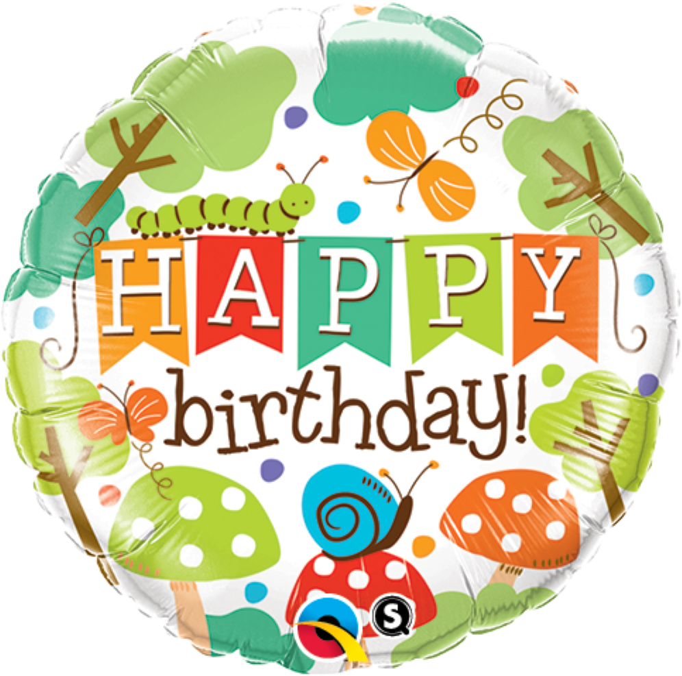 Happy Birthday Banner In Garden Foil Balloon - Garden Birthday Clipart (1000x1000), Png Download