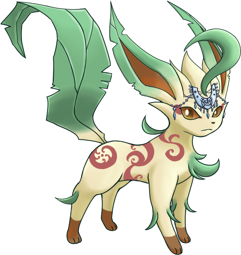 Rowan,the Leafeon - Cartoon Clipart (840x900), Png Download