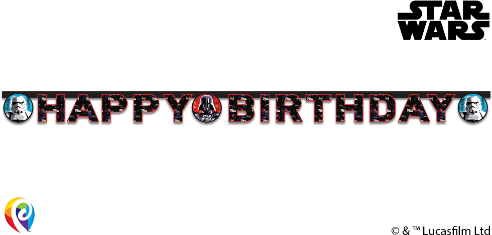 Classic Star Wars Jointed Letter Banner - Star Wars Clipart (1000x500), Png Download