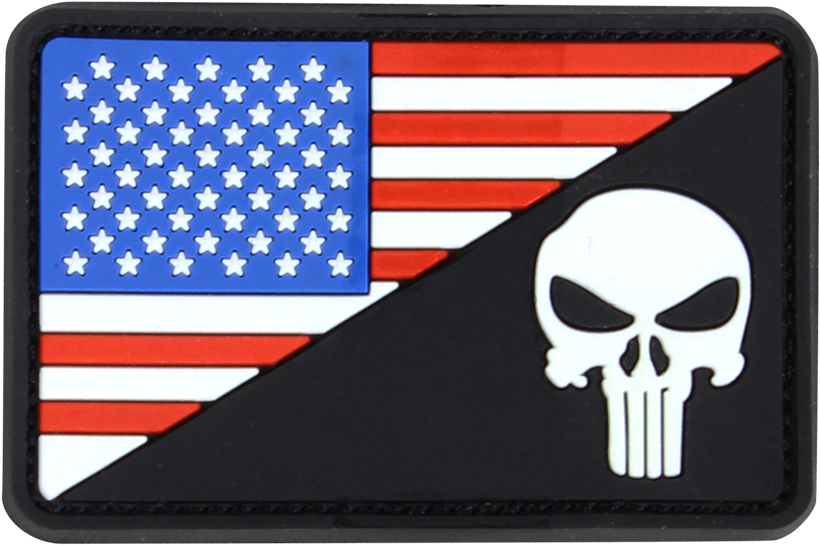 Punisher Us Flag Patch Clipart (1000x1000), Png Download