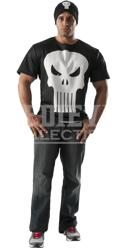 Adult Punisher Costume Top And Hat - Punisher Costume Clipart (850x850), Png Download