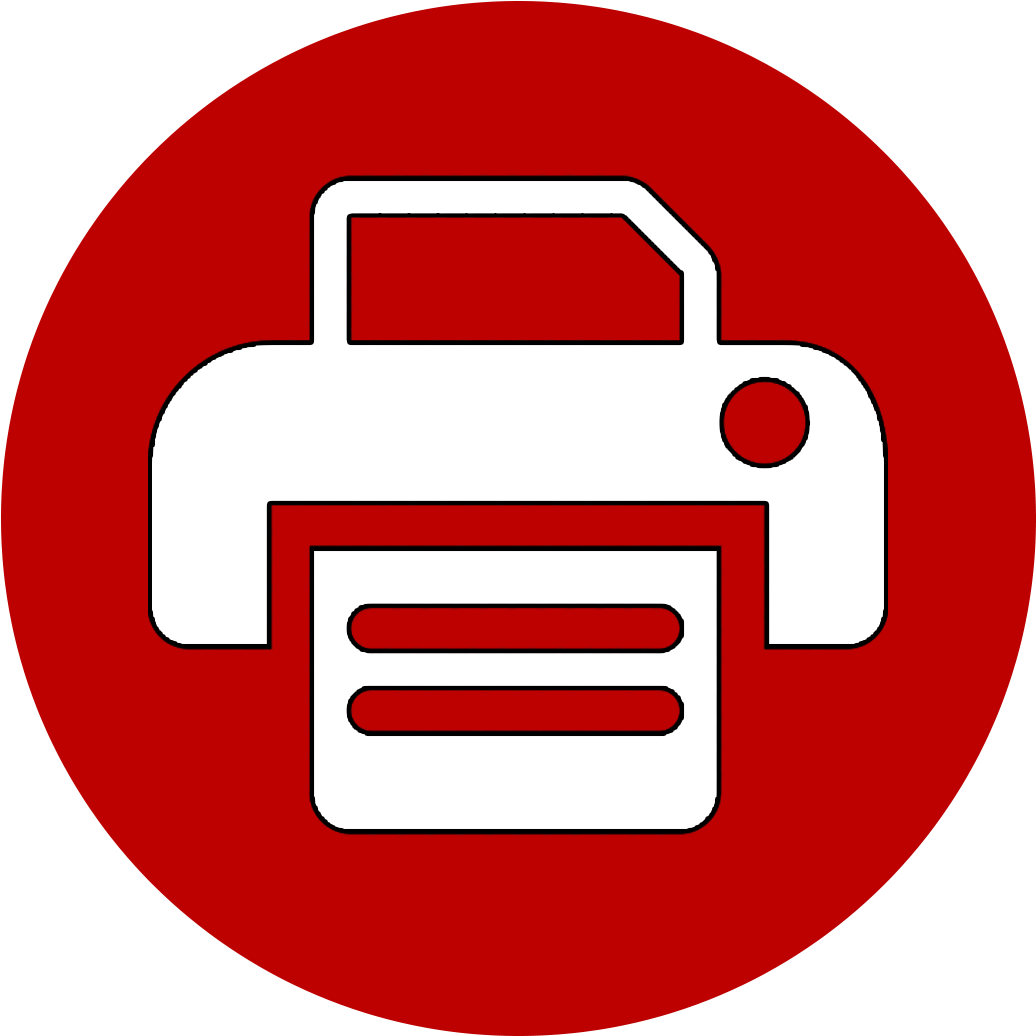 Printer Icon - Printer Icon Round Png Clipart (1181x1181), Png Download