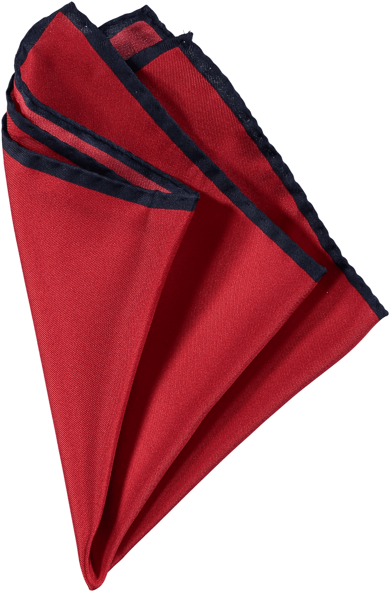 Silk Plain Pocket Square Red/navy - Leather Clipart (791x1200), Png Download