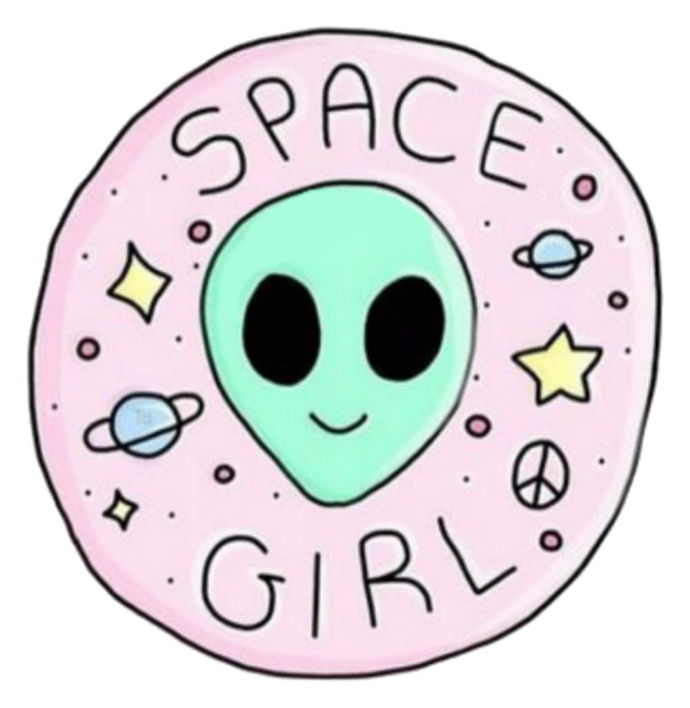 Alien Marciano Marciam Space Tumblr Emoji Overlays - Overlays Transparent Clipart (1000x1026), Png Download