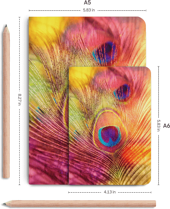 Dailyobjects Peacock Feather A5 Notebook Plain Buy - Floral Design Clipart (600x700), Png Download