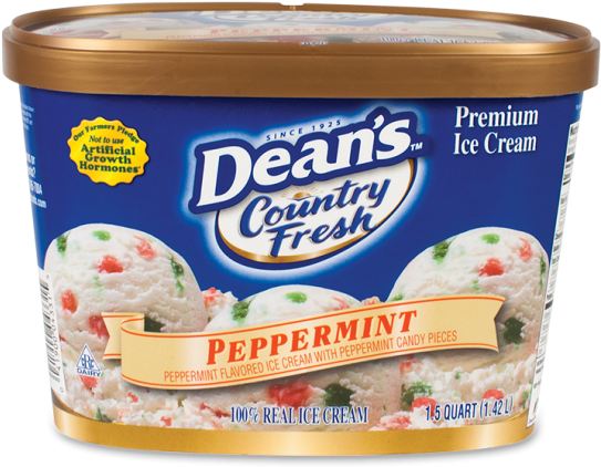 Dean's Country Fresh Premium Peppermint Ice Cream-seasonal - Peppermint Ice Cream Deans Clipart (547x900), Png Download