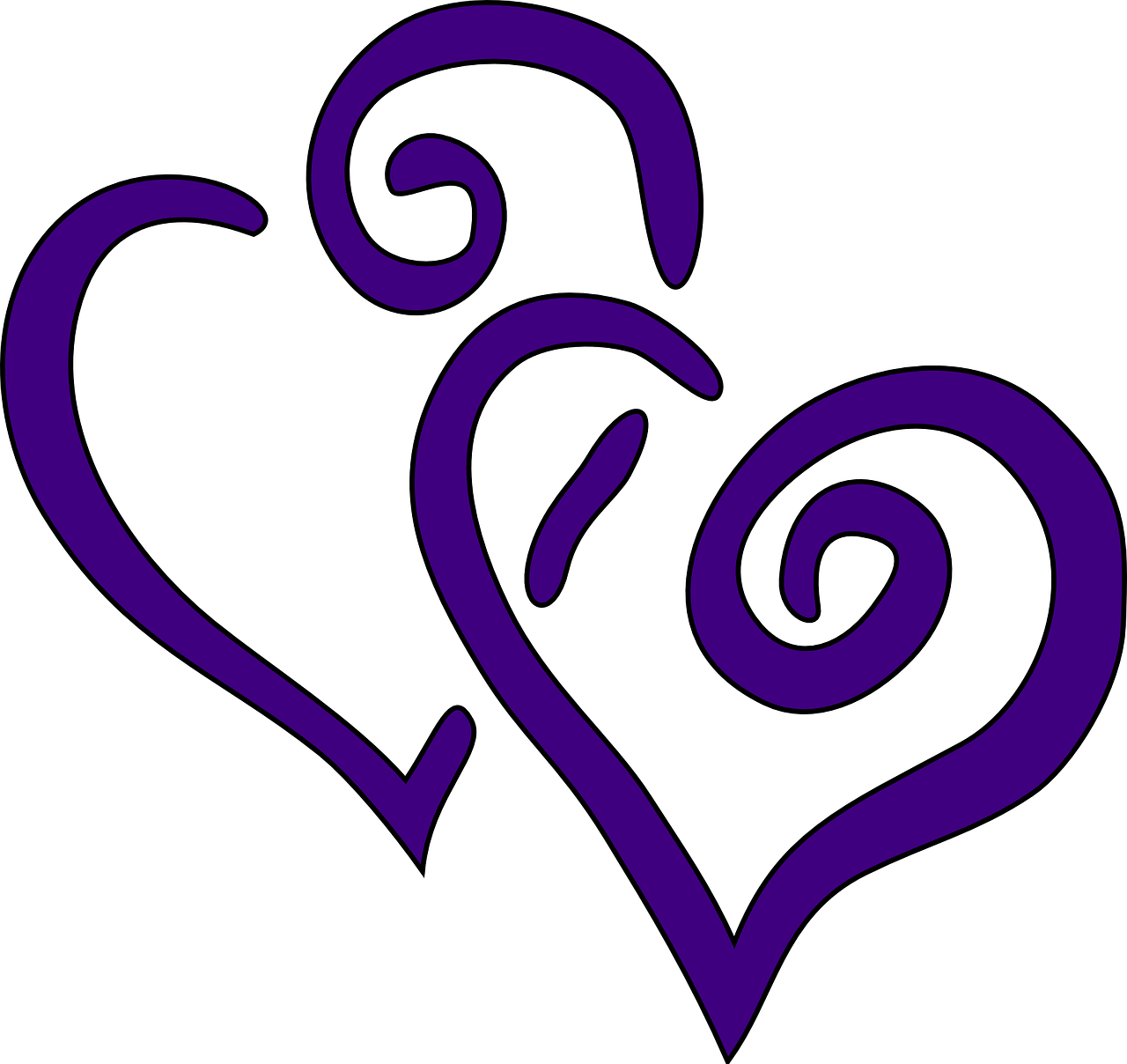 Purple Hearts Png Clipart (600x567), Png Download