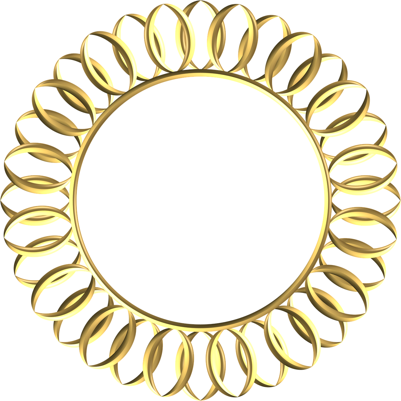 Frame Gold Ornate - Metal Png Frame Gold Clipart (1280x1280), Png Download